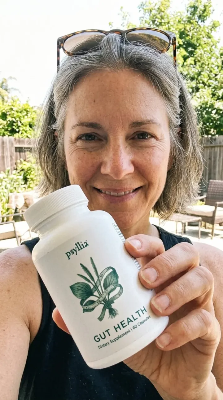 Customer holding Psyllia bottle