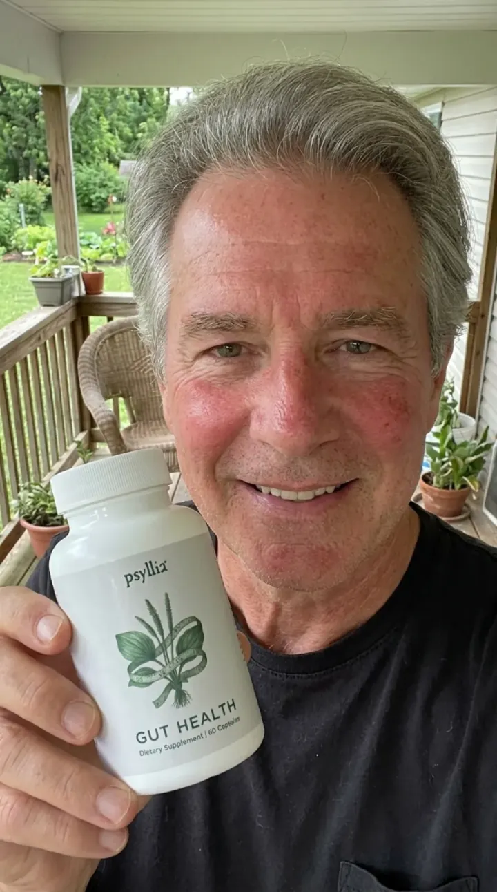 Customer holding Psyllia bottle